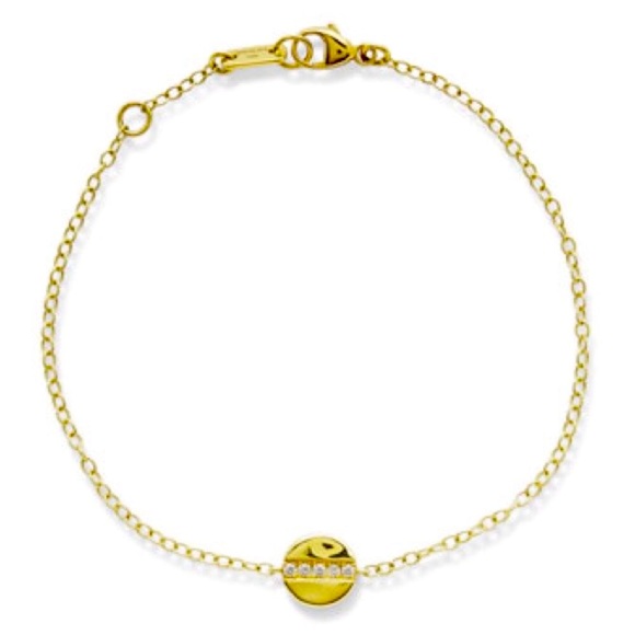 IPPOLITA 18K/750 Yellow Gold Senso™ Mini Disc Bracelet +5 quality Diamonds ITALY - Picture 2 of 14